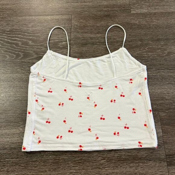 🍒 NWOT Pacsun Basics White Cherry Print Crop Cami Tank Top Size Small Y2K Cute - Picture 8 of 12